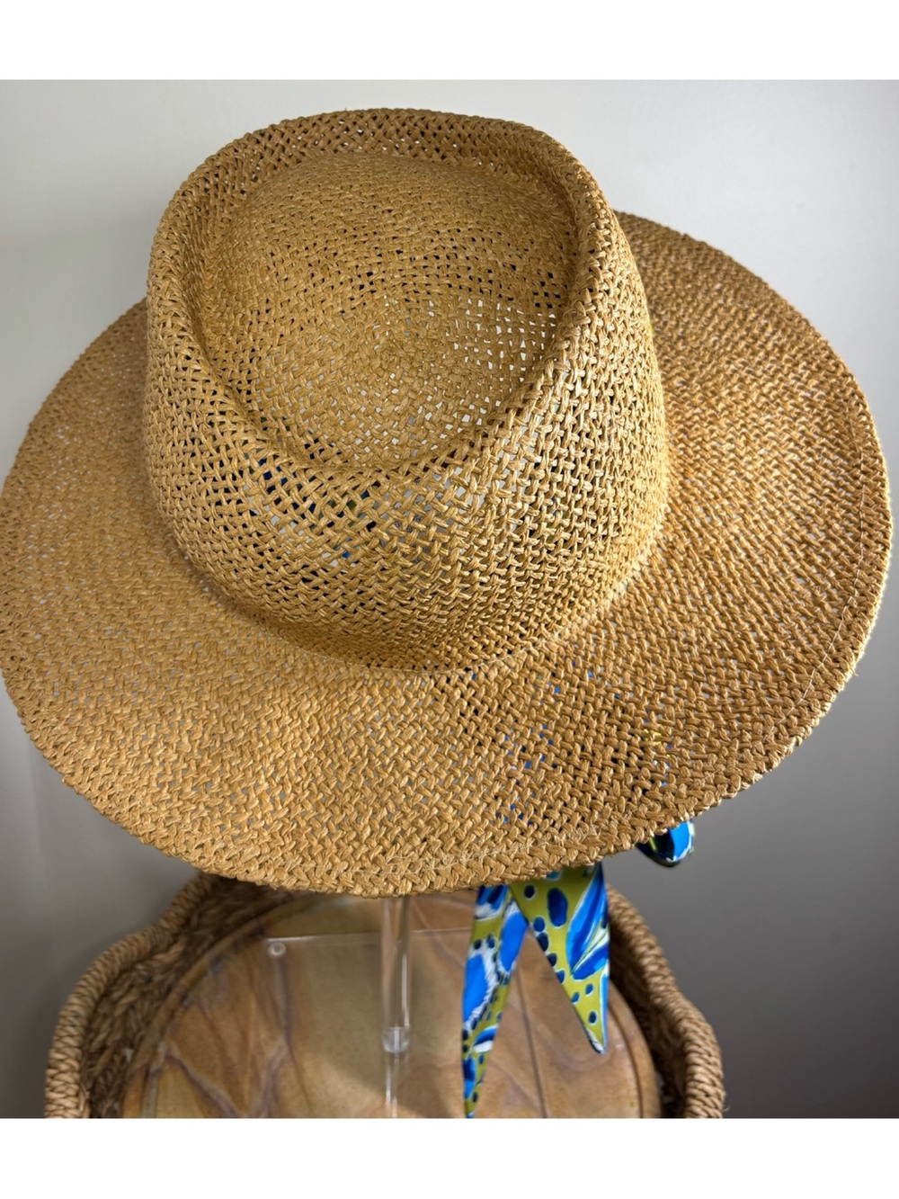 NWOT Anthropologie VERA Scarf-Trimmed Boater Hat  One Size - Picture 8 of 11
